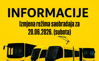 Izmjena režima saobraćaja za 20.06.2026. ( subota) – Održavanje „BiH povorke ponosa 2026“