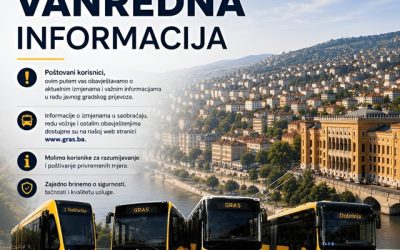 Izmjene u odvijanju trolejbuskog saobraćaja od 22.07.2026. do okončanja radova – Izvođenje radova na saobraćajnici – Kružni tok Grbavica