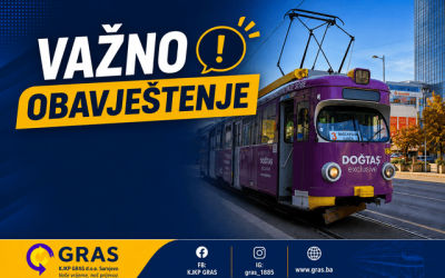 Obavještenje o noćnom terminu odvijanja tramvajskog saobraćaja