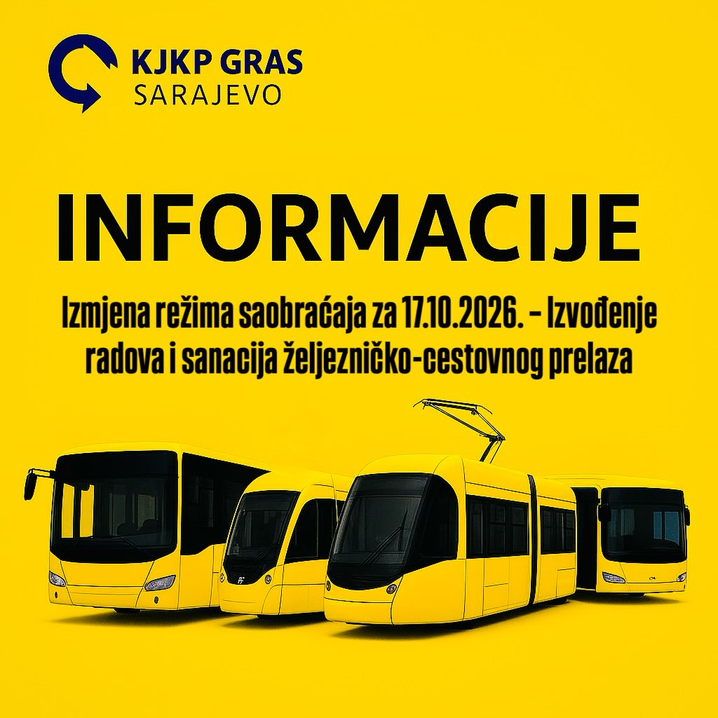 Izmjena režima saobraćaja za 17.10.2026. – Izvođenje radova i sanacija željezničko-cestovnog prelaza